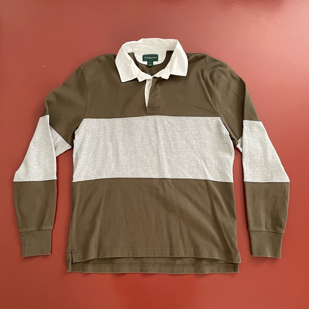 J. Crew long sleeve rugby polo size medium